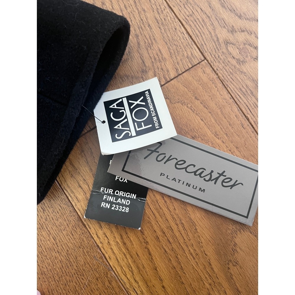 Saga Fox Fur Hooded Wool Coat Womens 8 NWT Black Real Fur Forecaster Jacket - Picture 7 of 10